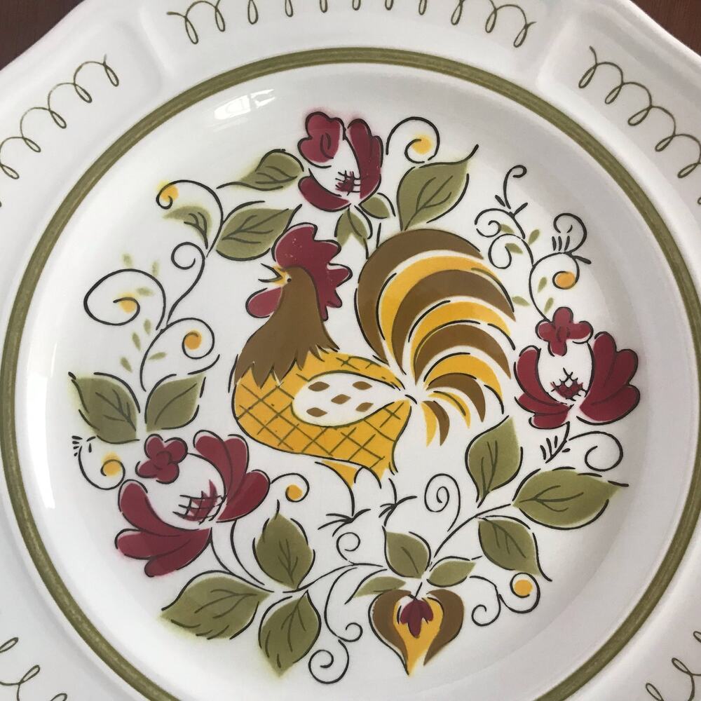 VTG Mikasa Terra Stone Heritage 7125 Single Dinner Plate Rooster 10.5" Diameter - Picture 2 of 7
